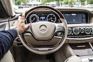 steering wheel inside car